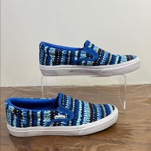 Vera Bradley Blue and White Slip-On Sneakers